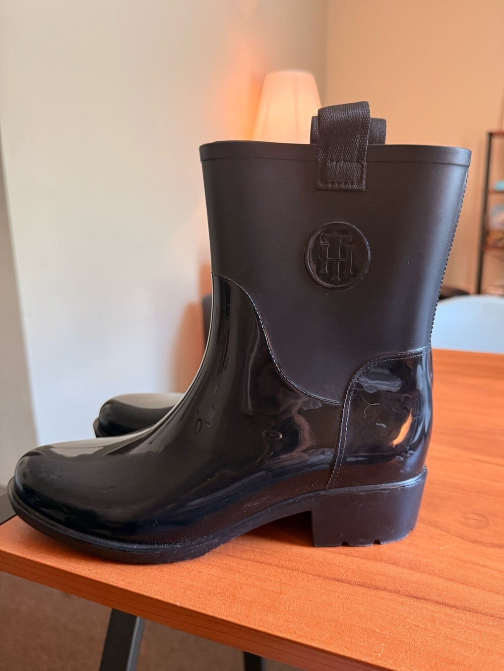 Tommy Hilfiger Black Glossy Rain Boots